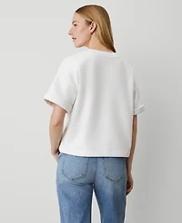 Ann Taylor Weekend Collection Sweatshirt Top Size Small White Women's