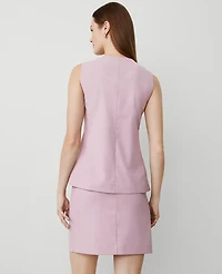 Ann Taylor The Petite Long Crew Neck Vest Rosy Mauve Women's