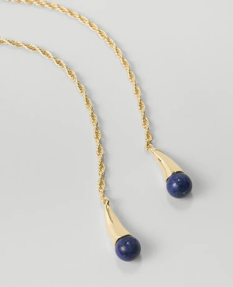 Ann Taylor Double Gem Necklace Goldtone Women's