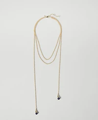 Ann Taylor Double Gem Necklace Goldtone Women's