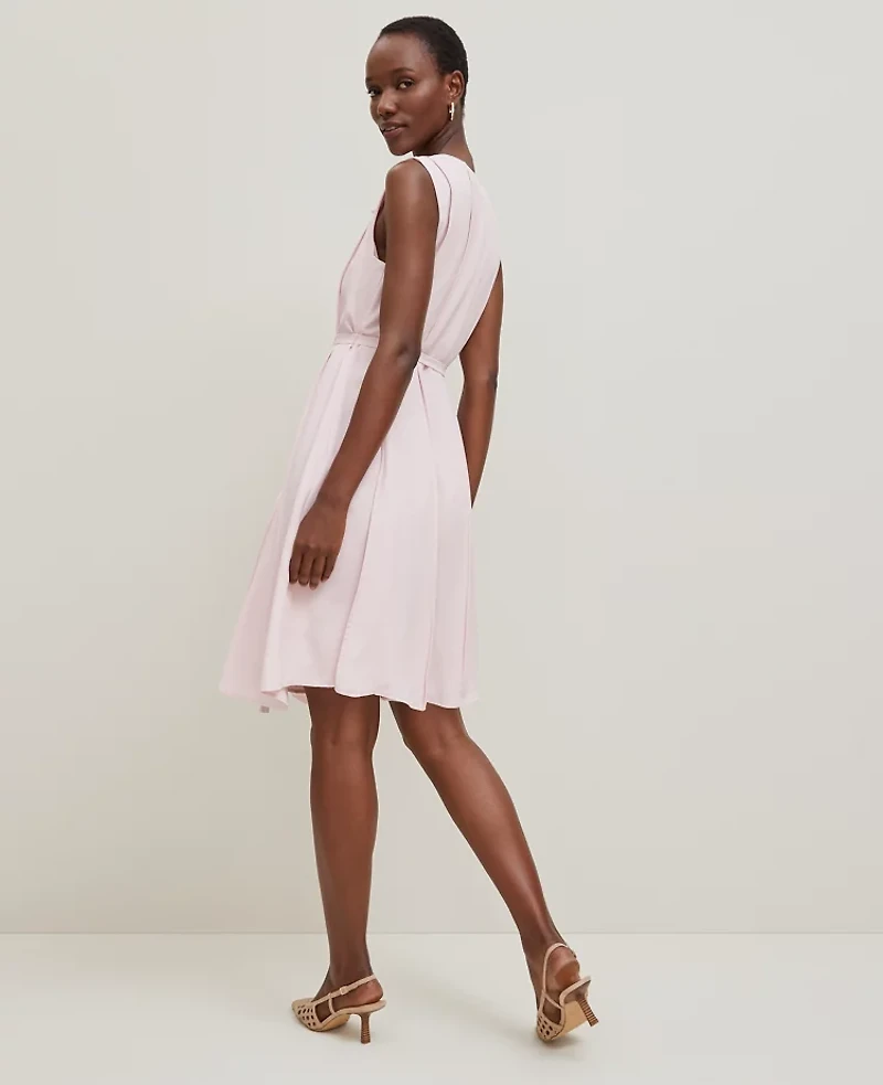 Ann Taylor Belted Flare Dress Potpourri Women's