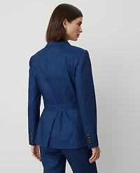 Ann Taylor Petite Linen Blend Safari Jacket Calm Shores Women's