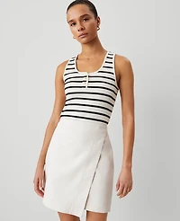 Ann Taylor Weekend Collection Effortless Wrap Skirt Winter White Women's