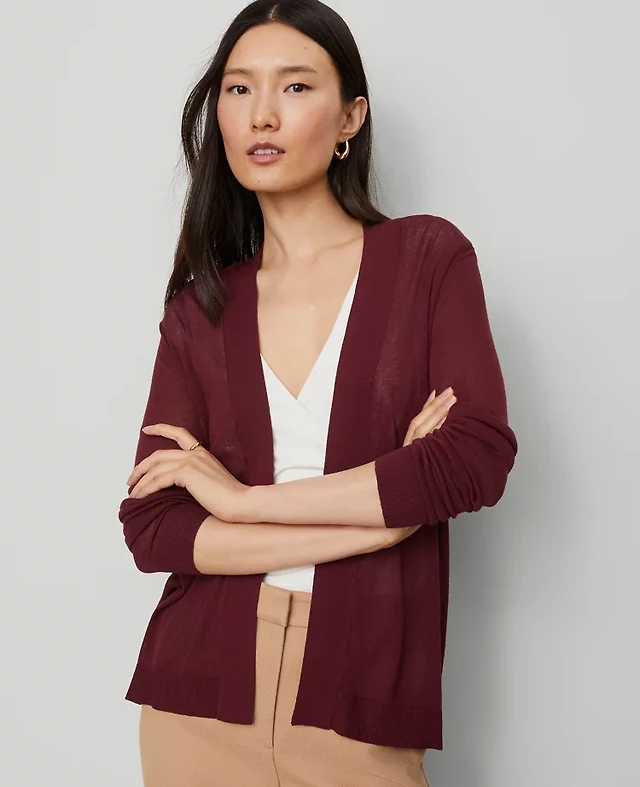 Ann Taylor Essential Open Cardigan Women's