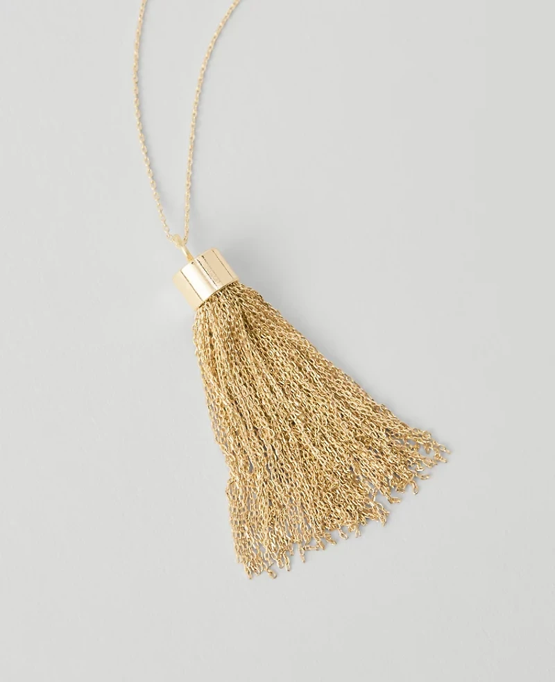 Ann Taylor Tassel Necklace Goldtone Women's