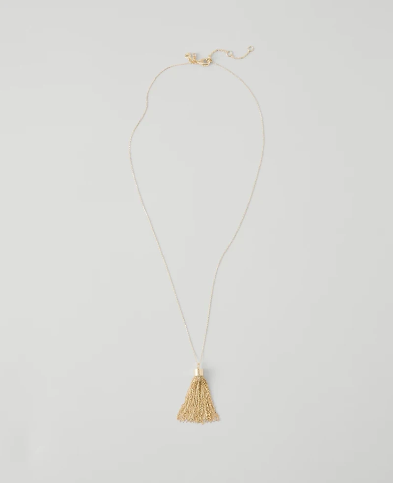 Ann Taylor Tassel Necklace Goldtone Women's