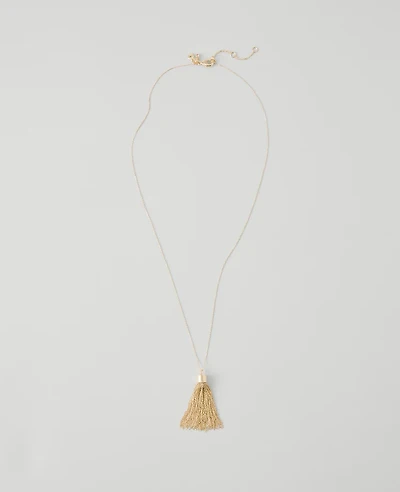 Ann Taylor Tassel Necklace Goldtone Women's