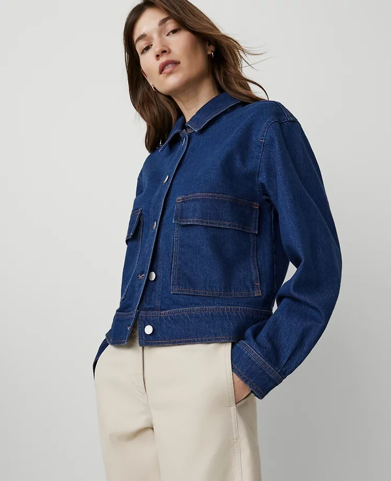 Ann Taylor Weekend Collection Denim Jacket Medium Wash Women's