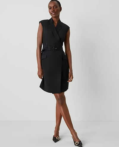 Ann Taylor Lapel Sheath Dress Size 18 Black Women's