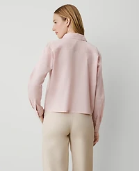 Ann Taylor Weekend Collection Drop Shoulder Shirt Size XS Berry Mousse Women's