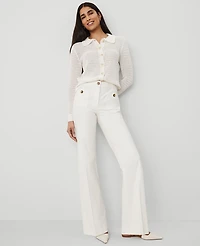 Ann Taylor The Petite Patch Pocket Boot Pant Size 16 Winter White Women's