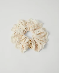 Ann Taylor Eyelet Scrunchie Winter White Women's