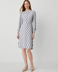 Ann Taylor Petite Foulard Flare Dress Size 2 Winter White Women's