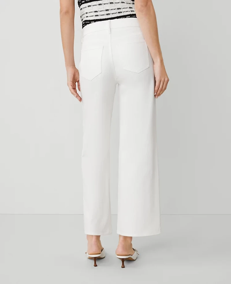 Ann Taylor The Petite Wide-Leg Crop Jean White Women's