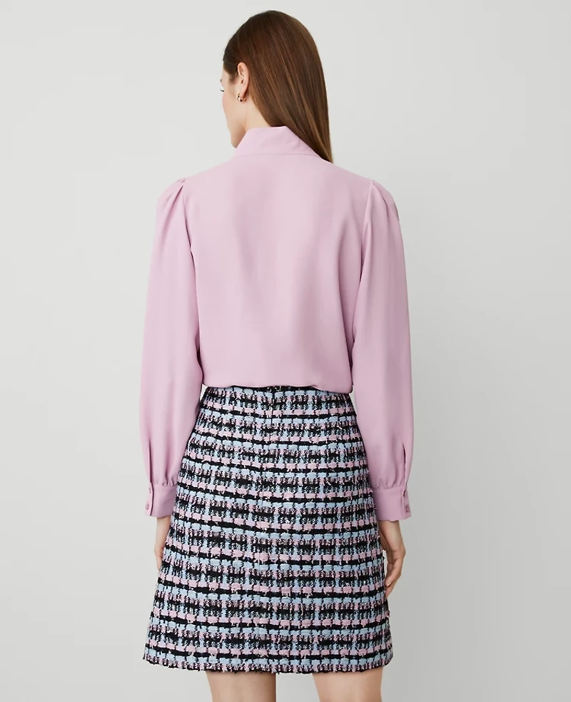 Ann Taylor Tweed Button Skirt Size 10 Orchid Breeze Women's