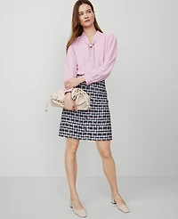 Ann Taylor Tweed Button Skirt Size 10 Orchid Breeze Women's