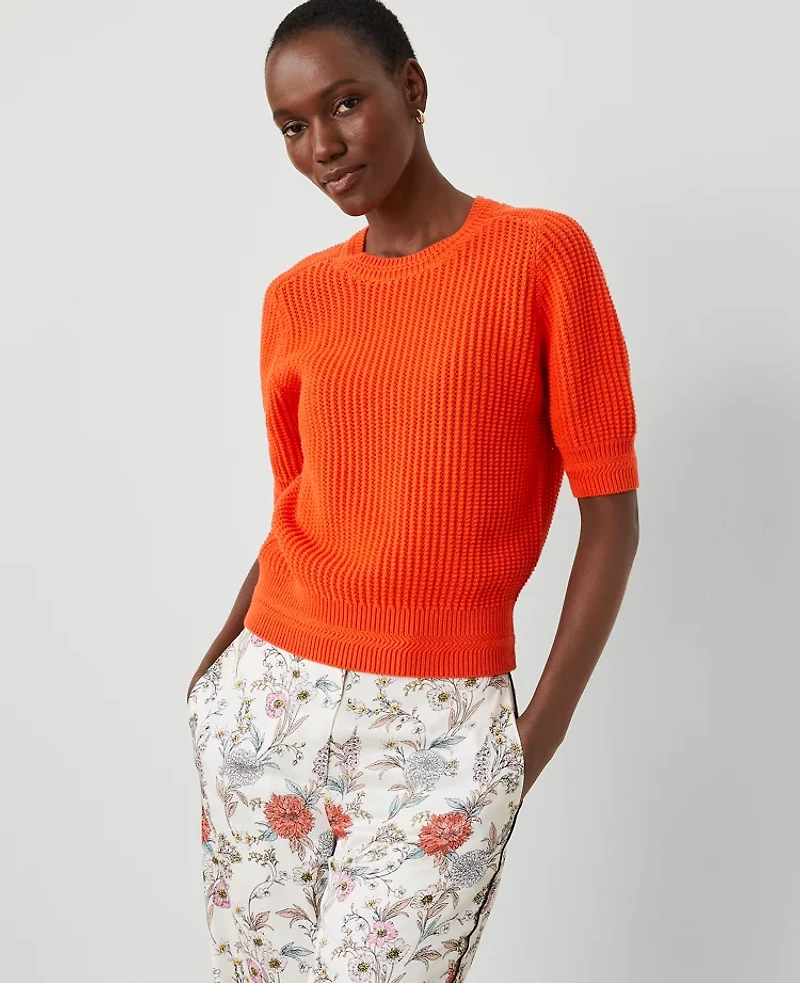 Ann Taylor Open Stitch Wedge Sweater Women's