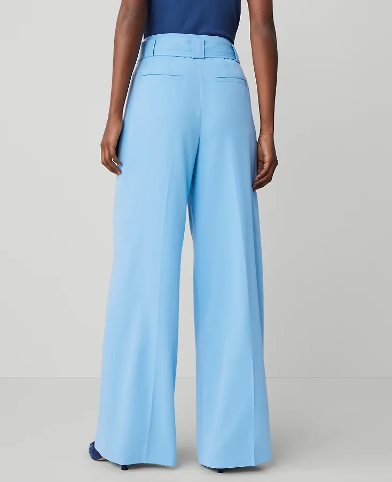 Ann Taylor The Belted Wide-Leg Pant Clear Skies Women's