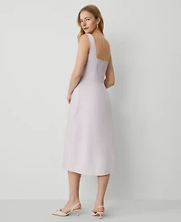 Ann Taylor Square Neck Linen Blend Dress Size 16 Orchid Hush Women's