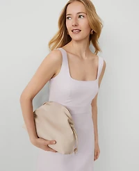 Ann Taylor Square Neck Linen Blend Dress Size 16 Orchid Hush Women's