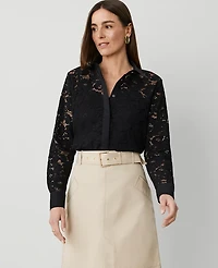 Ann Taylor Petite Lace Shirt Women's