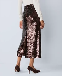 Ann Taylor Studio Collection Sequin Pencil Skirt Pure Chocolate Women's