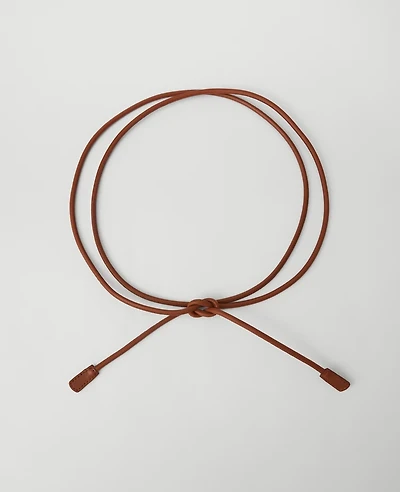 Ann Taylor Skinny Leather Wrap Belt Size Medium Midnight Mahogany Women's