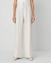 Ann Taylor The Petite Wide-Leg Pant Size 16 Tan Texture Women's