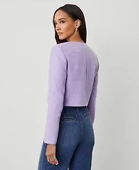 Ann Taylor Petite Tweed Patch Pocket Jacket Size 12 Radiant Amethyst Women's