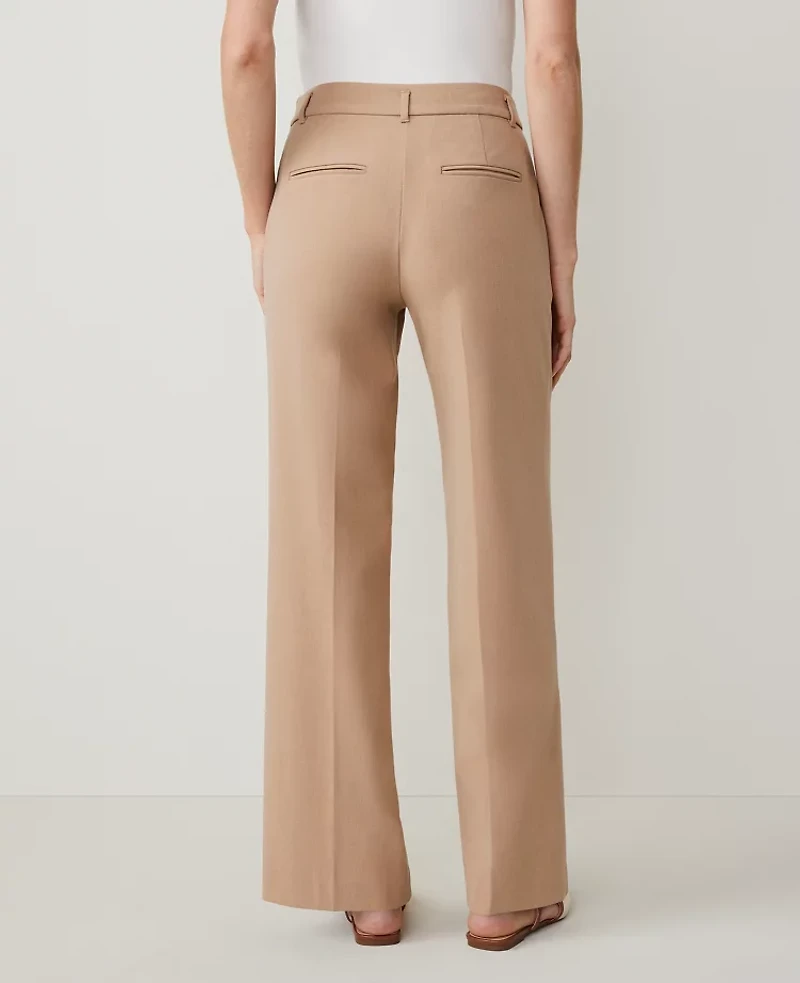 Ann Taylor The Side-Zip Straight Pant in Bi-Stretch Size 10 Cafe Au Lait Women's