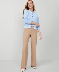 Ann Taylor The Side-Zip Straight Pant in Bi-Stretch Size 10 Cafe Au Lait Women's