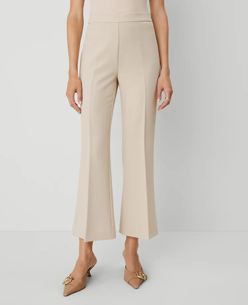 Ann Taylor The Petite Side Zip Flare Pant Toasted Oat Women's