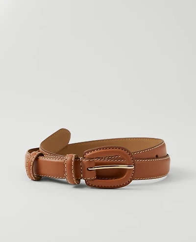 Ann Taylor Leather Ring Belt Size Medium Pecan Brown Women's