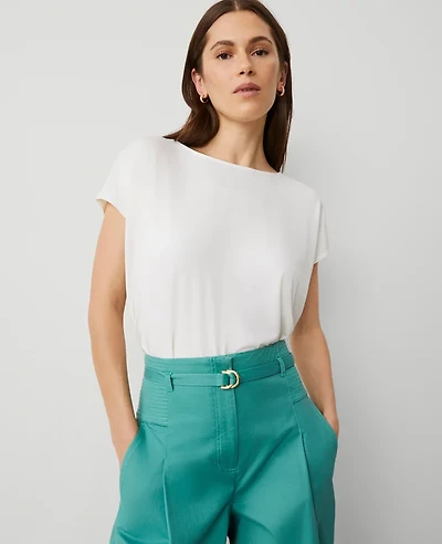 Ann Taylor Jersey Wedge Top Size XL Winter White Women's