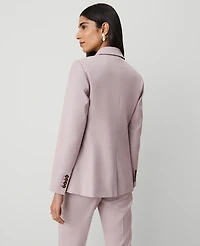 Ann Taylor The Petite Long Notched One Button Blazer Size 16 Rosy Mauve Women's