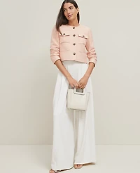 Ann Taylor Petite Tweed Patch Pocket Jacket Women's