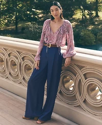 Ann Taylor The Petite Wide-Leg Pant Refined Denim Royal Indigo Women's