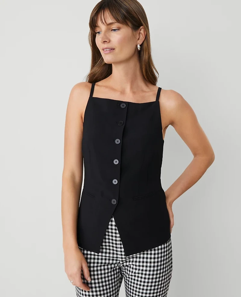 Ann Taylor Strappy Vest Top Black Women's
