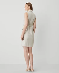Ann Taylor The Petite Blazer Halter Dress Stretch Cotton Tahini Women's
