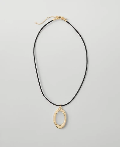 Ann Taylor Open Nugget Cord Necklace Goldtone Women's