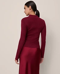 Ann Taylor Pointelle Mock Neck Sweater Women's