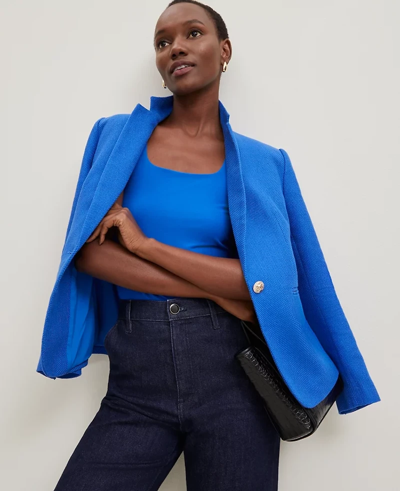 Ann Taylor The Petite Hutton Blazer Power Blue Women's