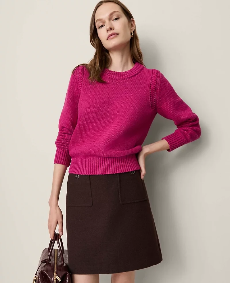 Ann Taylor Patch Pocket A-Line Skirt Pure Chocolate Women's