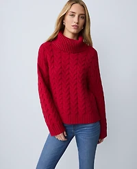 Ann Taylor Weekend Collection Cable Turtleneck Sweater Women's