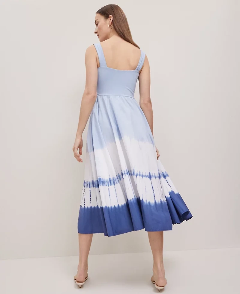 Ann Taylor Weekend Collection Strappy Flare Midi Dress Zephyr Blue Women's