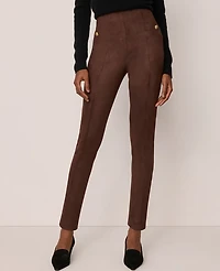 Ann Taylor The Polished Legging Faux Suede Dark Brown Women's