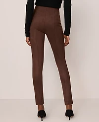 Ann Taylor The Polished Legging Faux Suede Dark Brown Women's