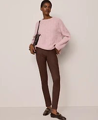 Ann Taylor The Polished Legging Faux Suede Dark Brown Women's