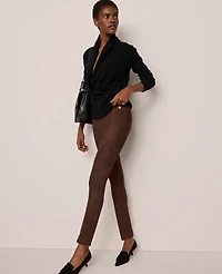 Ann Taylor The Polished Legging Faux Suede Dark Brown Women's