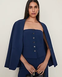 Ann Taylor The Petite Strapless Vest Fluid Crepe Pure Sapphire Women's